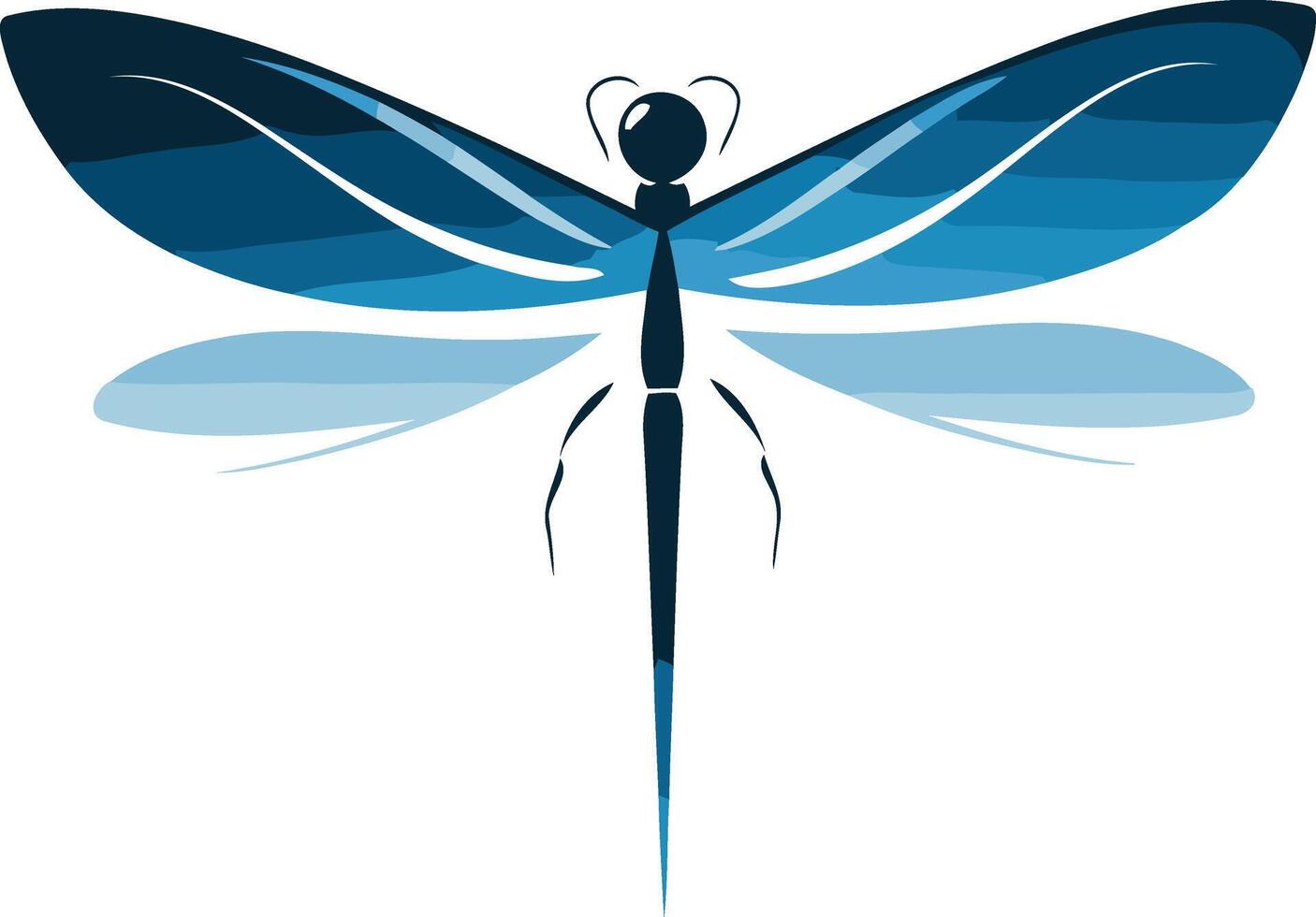 Blue Dragonfly with Spread Wings vector