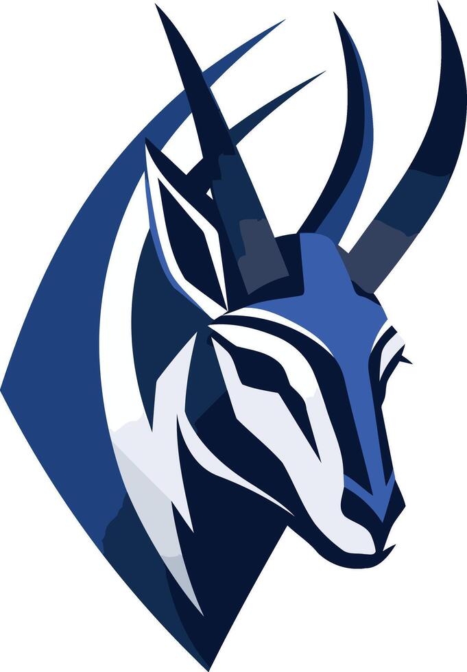 Abstract Blue and White Antelope vector