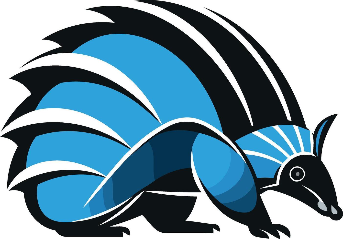 Stylized Blue Armadillo Illustration vector