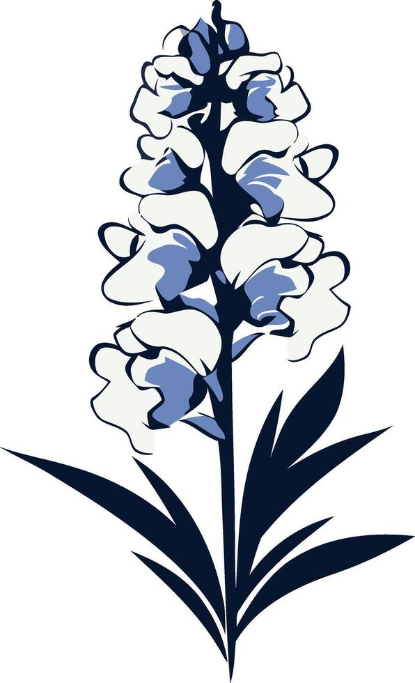 Blue and White Flower Illustration vector