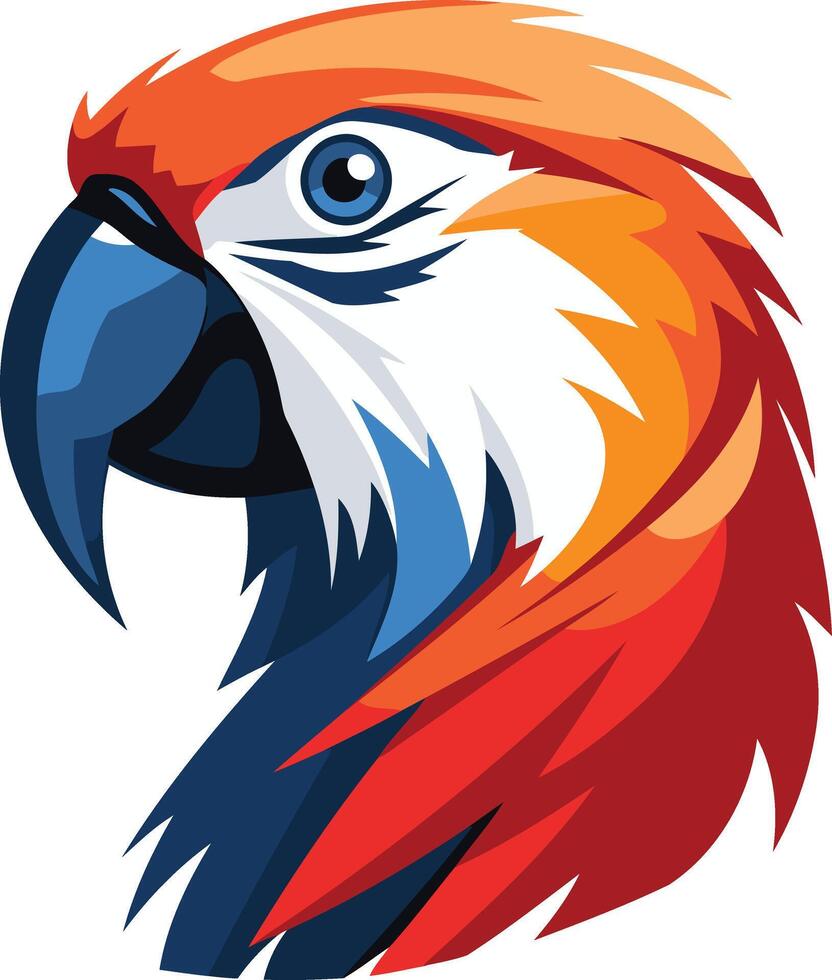 Scarlet Macaw Portrait Bold and Vibrant vector