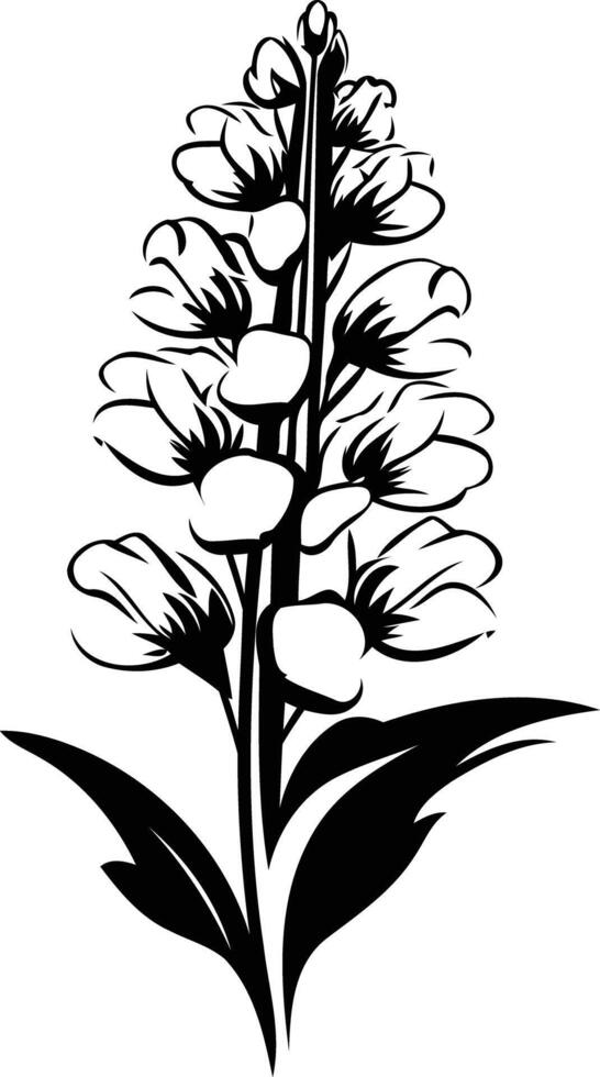 Elegant black and white illustration of a single flower vector