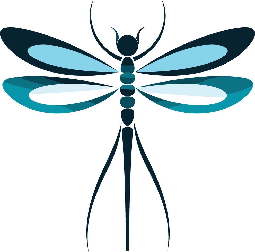 Abstract Dragonfly with Blue and Green Wings vector