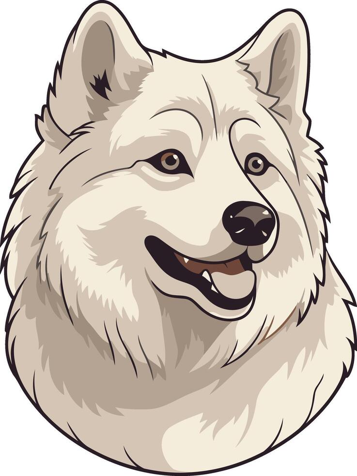 Smiling White Wolf Portrait vector