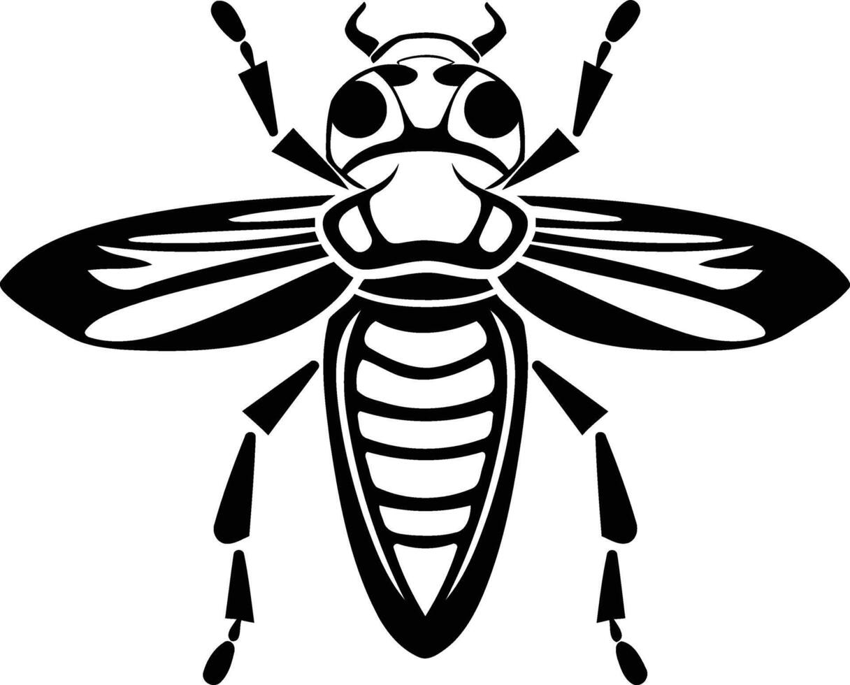 A bold and intricate tattoo design of a stylized bee, perfect for adding a touch of nature and symbolism to your work vector