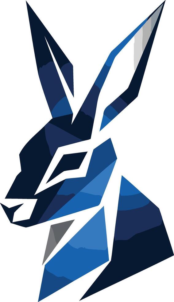 Abstract Geometric Blue Rabbit Illustration vector