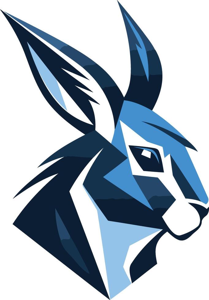 Abstract Blue Rabbit Mascot Design vector