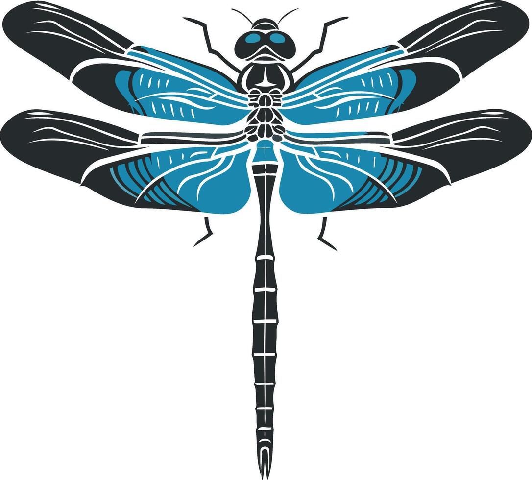 Stylized Blue Dragonfly Illustration vector