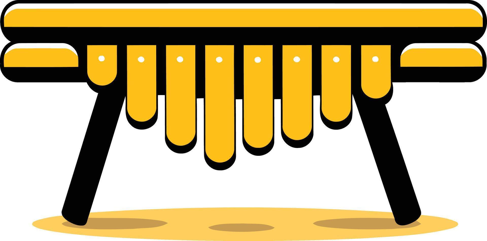 Yellow Xylophone with Black Legs vector
