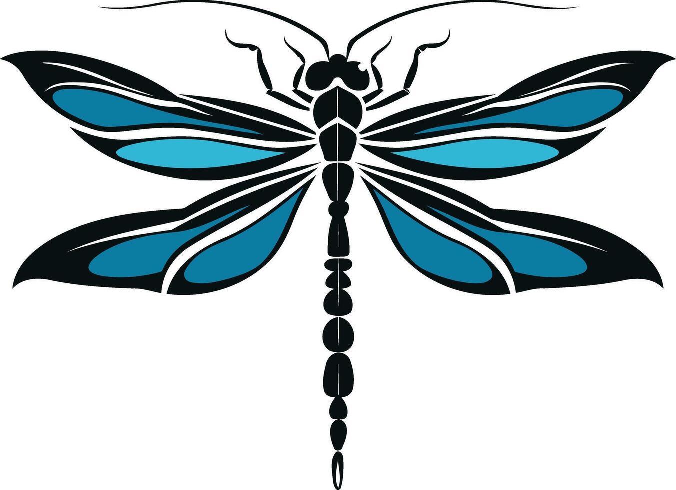 Stylized Blue Dragonfly Illustration vector