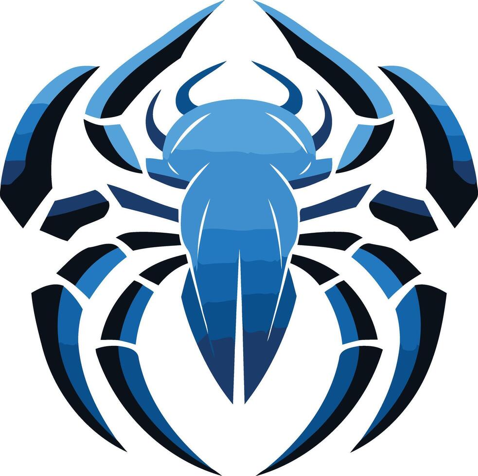 Abstract Blue Spider Illustration vector
