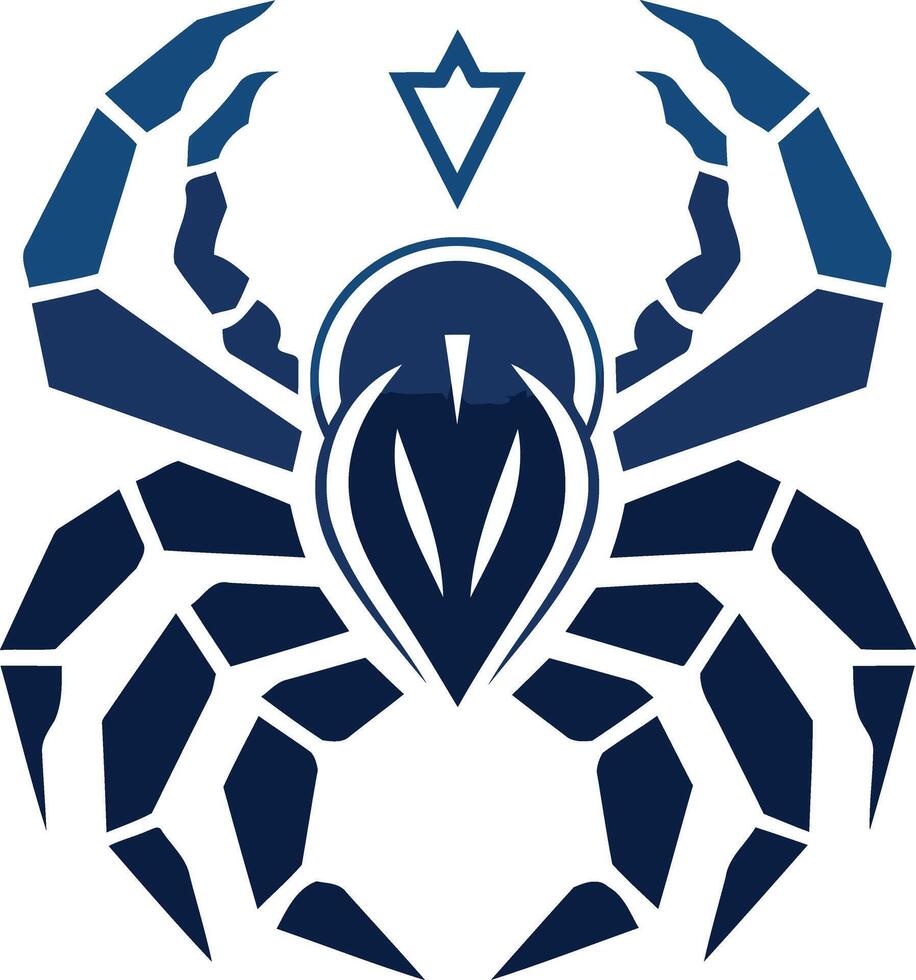 Stylized Blue Crab with Geometric Pattern vector