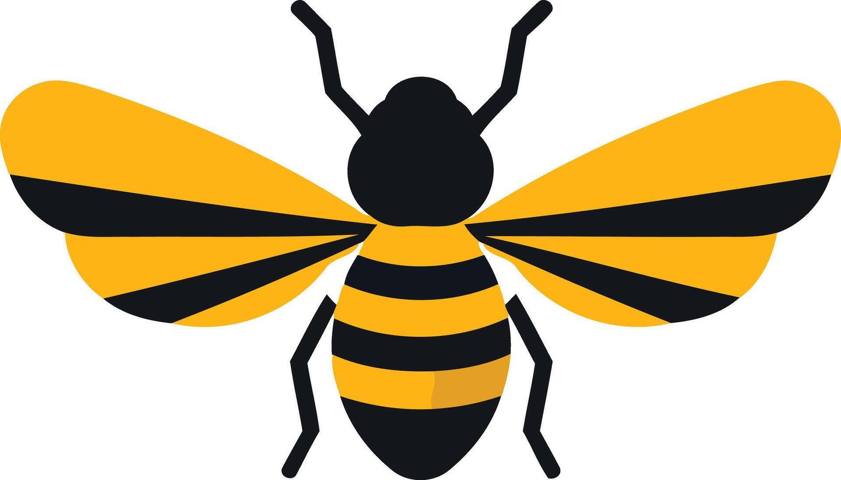 Simple Illustration of a Honeybee vector