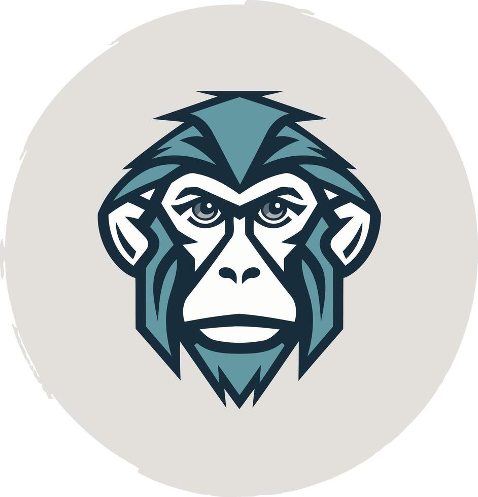 Chimpanzee Head in a Circle vector