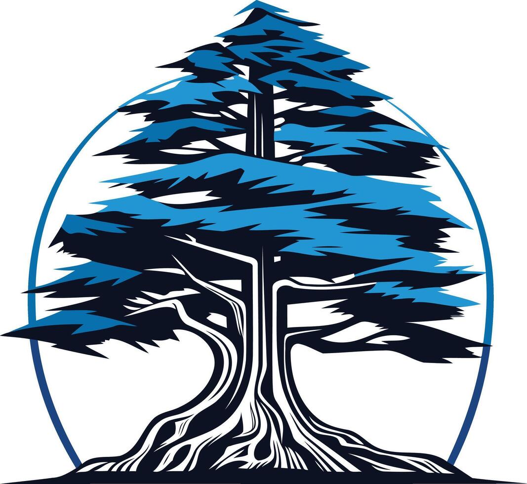 Cedar Tree with Deep Roots vector