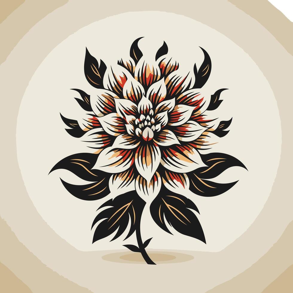 Floral Illustration with Intricate Details vector