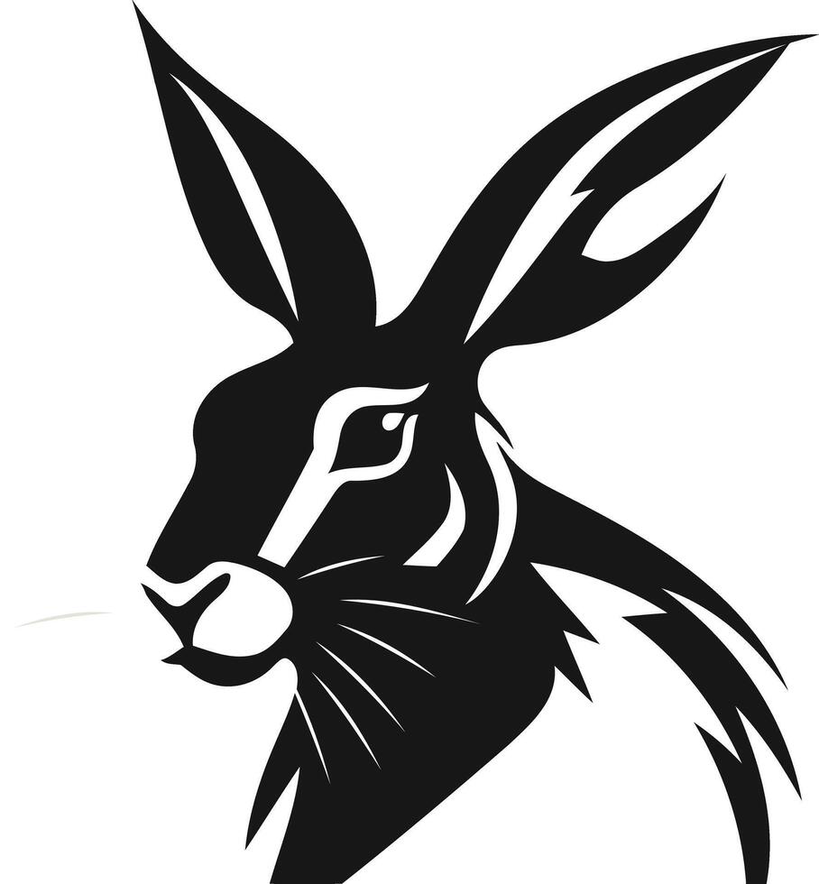 Stylized Silhouette of a Rabbit's Head vector