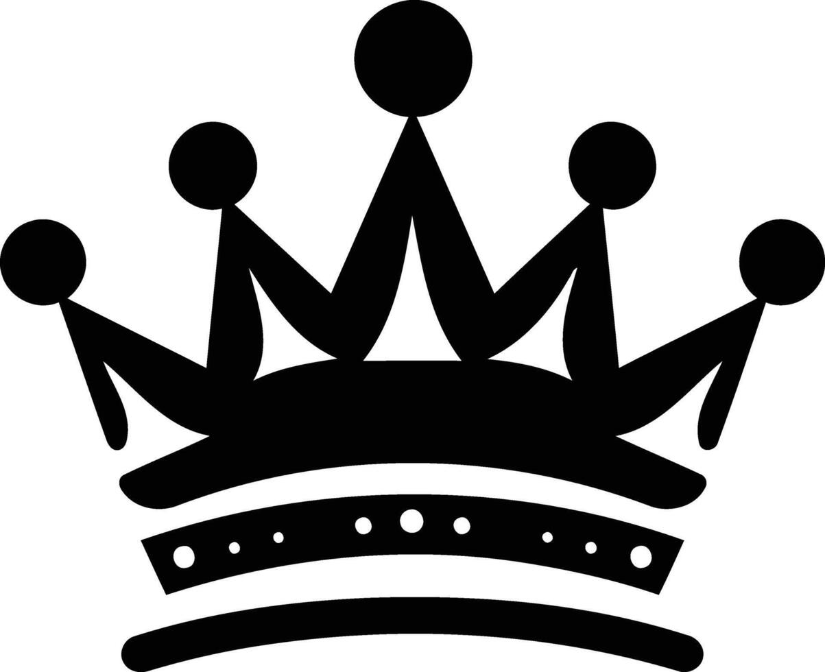 A simple yet elegant black crown icon, perfect for design projects requiring royalty, leadership, or success themes vector