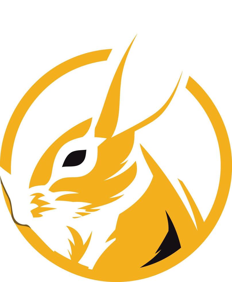 Abstract Yellow Rabbit Logo vector