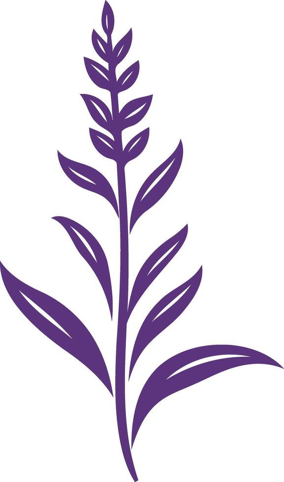 Purple Flower Stem Illustration vector
