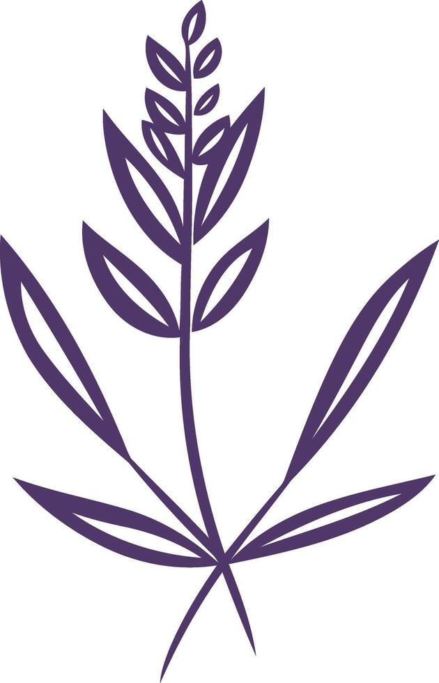 Purple Floral Branch Illustration vector