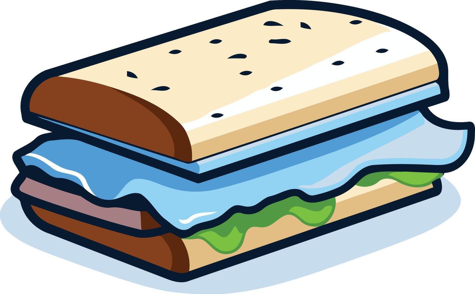 Cartoon Illustration of a Delicious Sandwich vector