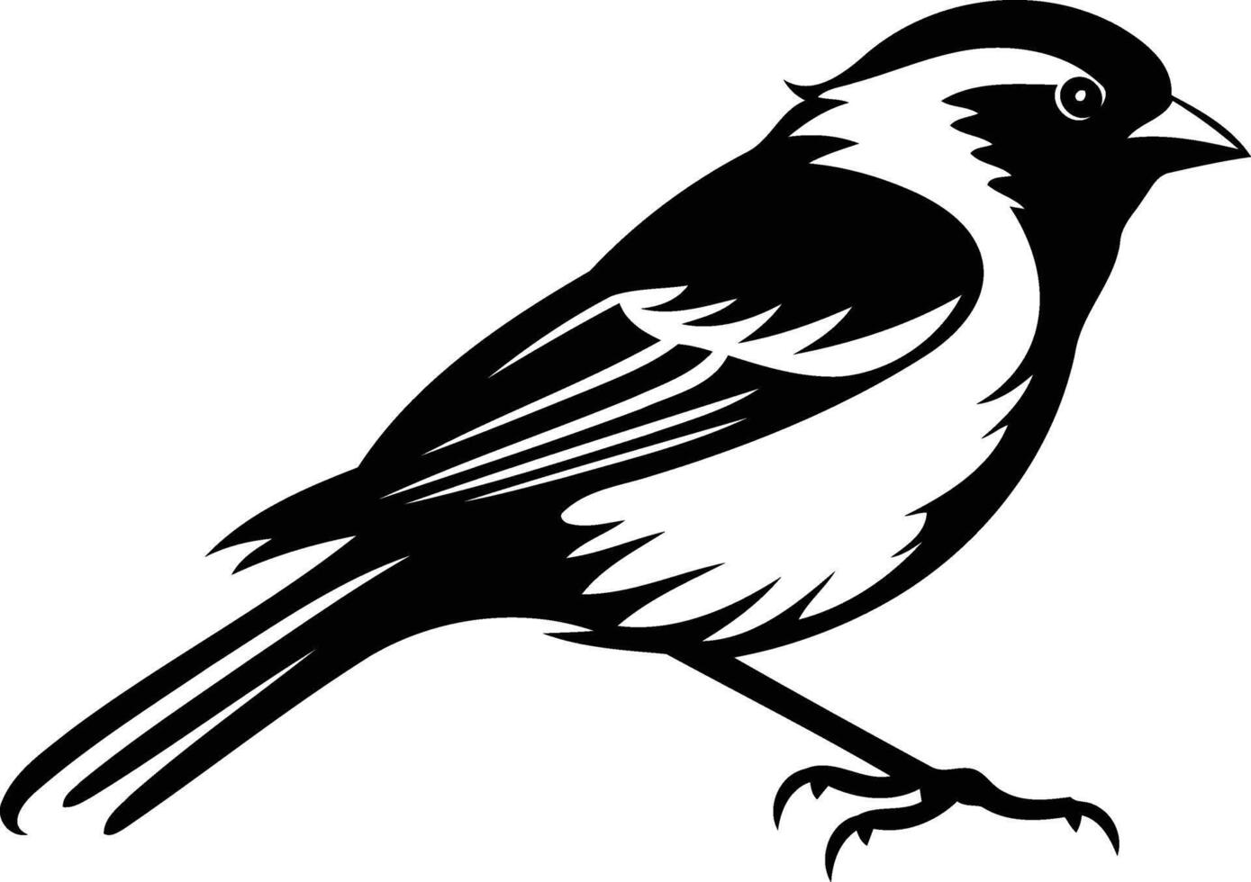 Simple yet elegant black and white silhouette of a small bird vector