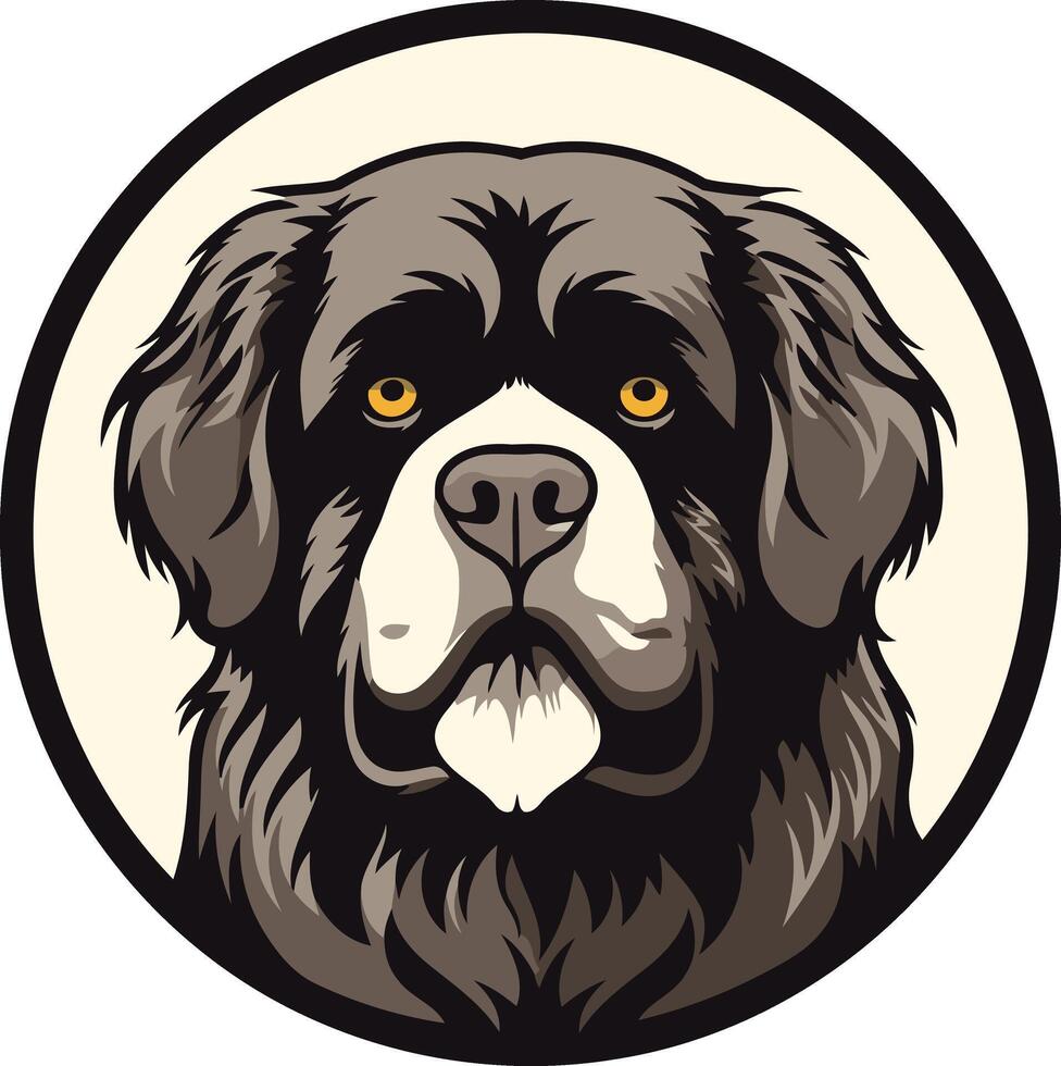 Portrait of a Newfoundland Dog vector