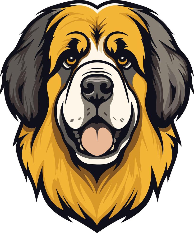 Cartoon Portrait of a Smiling Dog vector