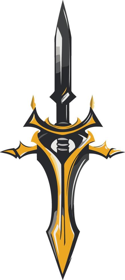 Stylized Golden Sword Illustration vector