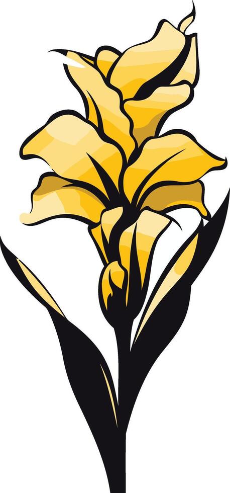 Elegant Yellow Flower Illustration vector