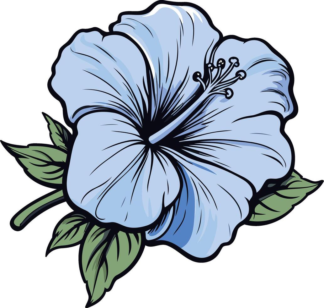 Blue Hibiscus Flower Illustration vector