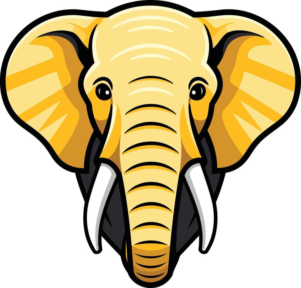 Cartoon Elephant Head Illustration vector