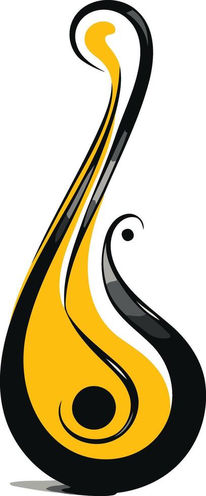 Abstract Swirl Design in Yellow and Black vector