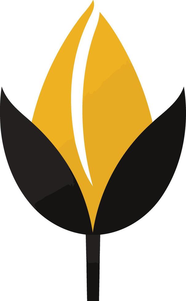 Abstract Flower Illustration with Golden and Black Tones vector
