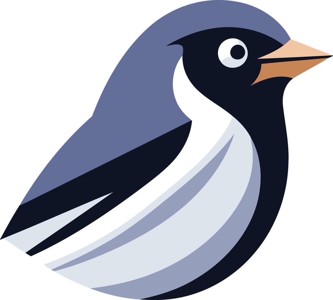 Cute Cartoon Bird with a Blue Head vector