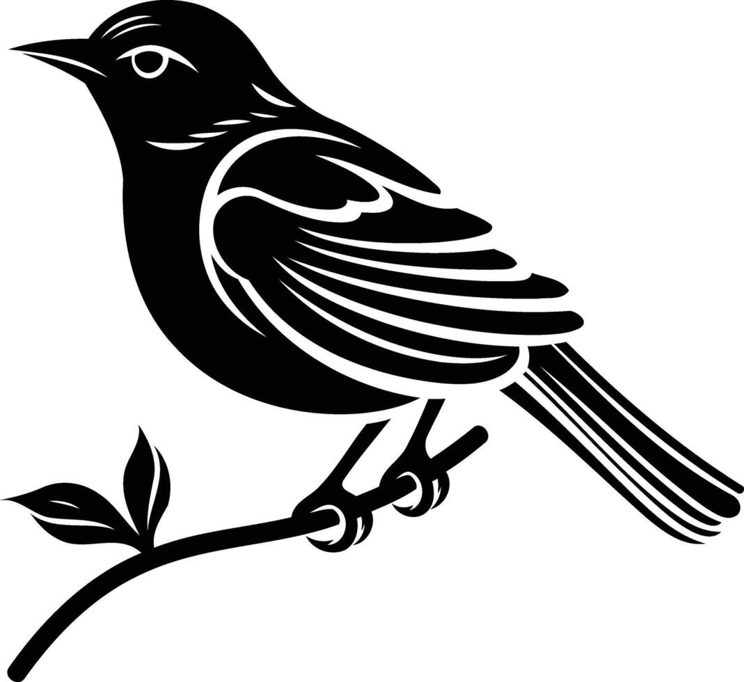A simple yet elegant silhouette of a bird perched on a branch, perfect for adding a touch of nature to your design projects vector
