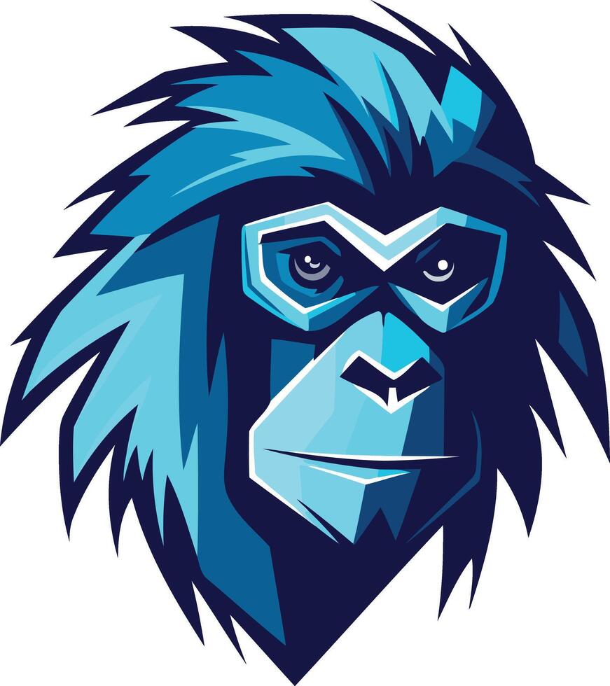 Blue Gorilla Head with Goggles vector