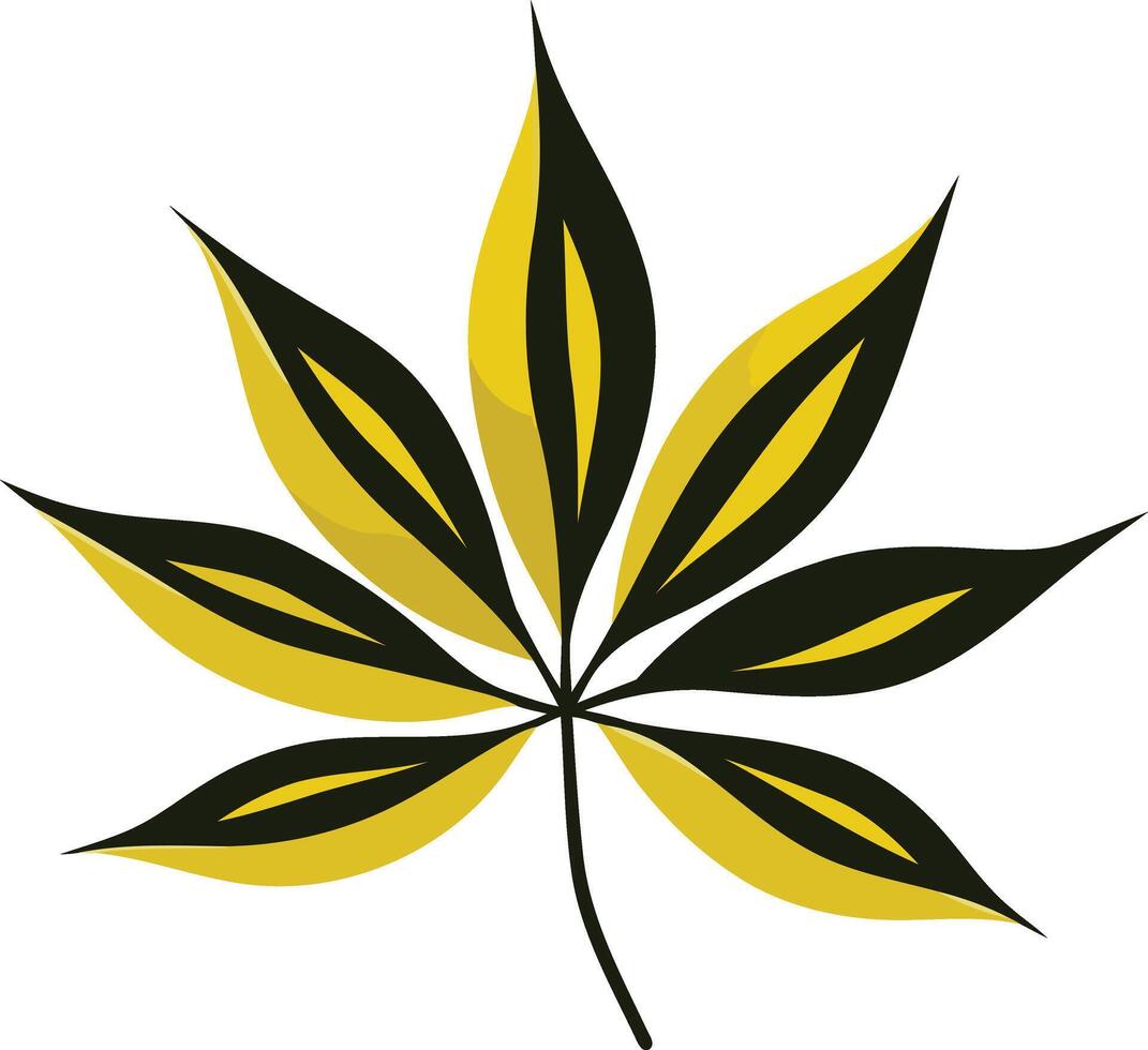 Yellow and Black Leaf Illustration vector