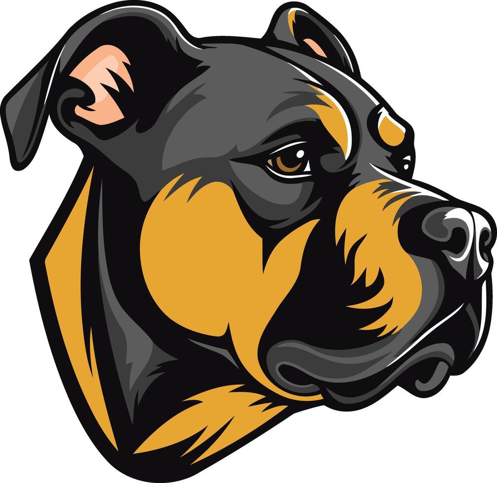 Headshot of a Brindle Pit Bull vector