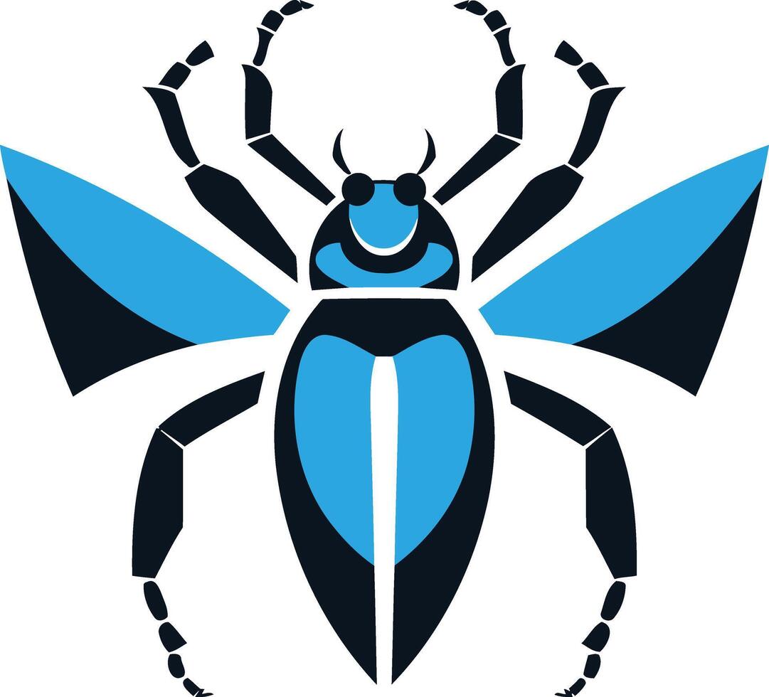 Blue and Black Abstract Beetle vector
