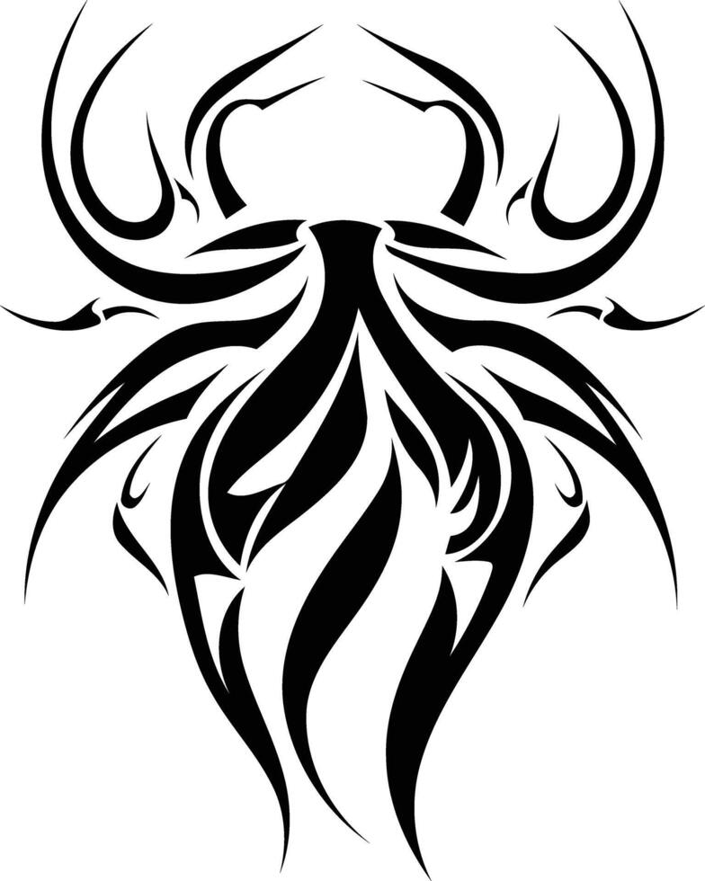 Intricate tribal tattoo design featuring a scorpion, perfect for body art, branding, or design inspiration vector