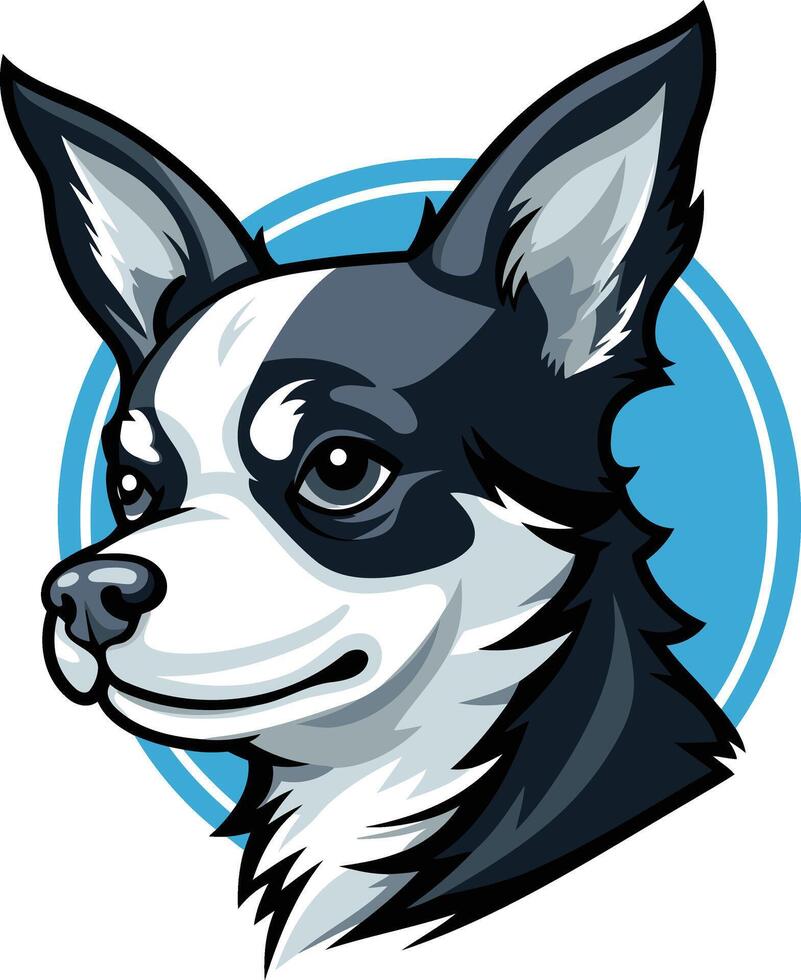 Portrait of a Black and White Chihuahua vector
