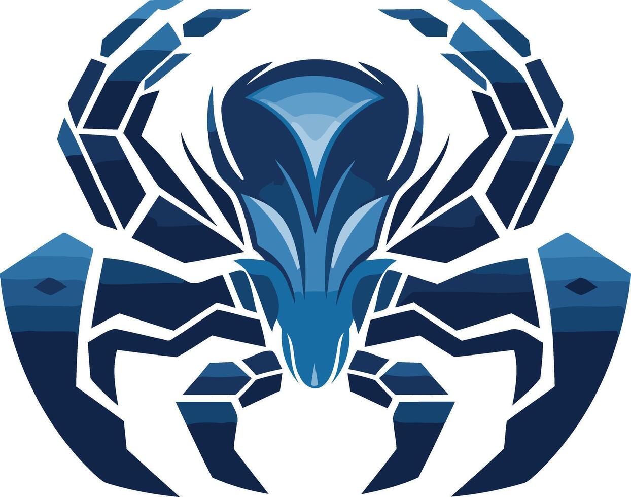 Abstract Blue Crab Design vector