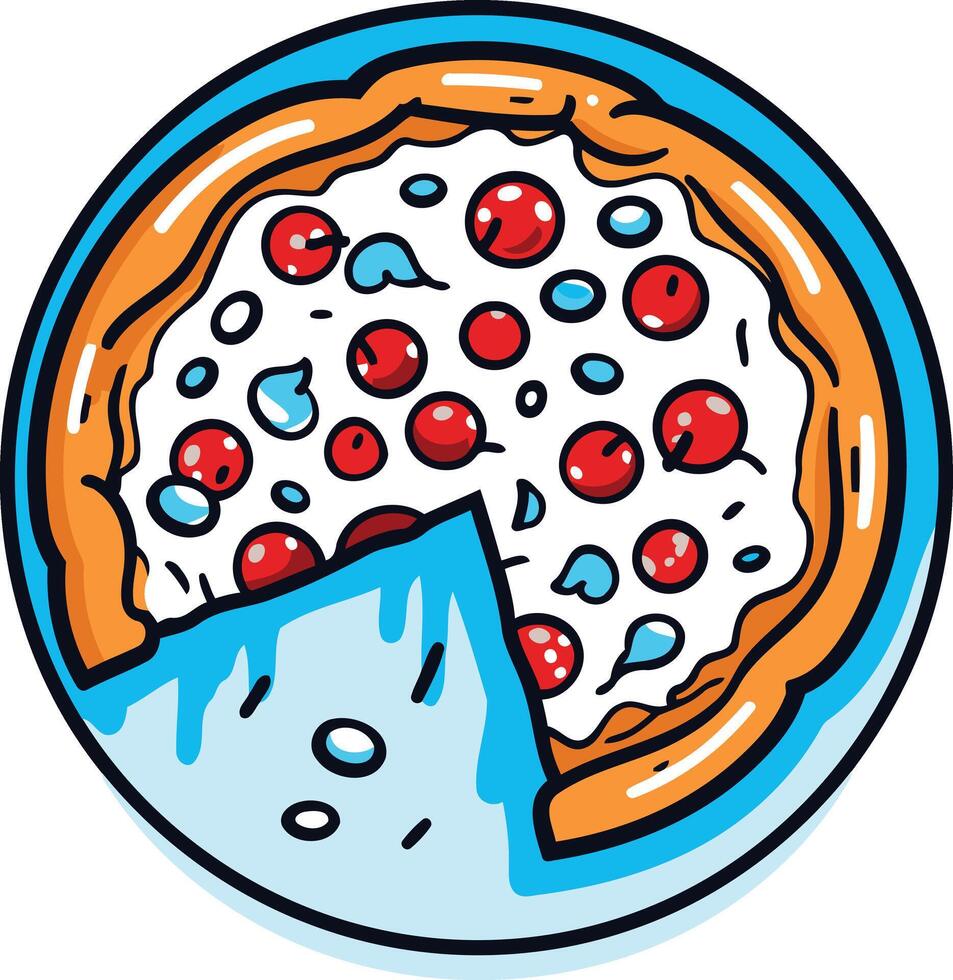 Pizza with a Slice Removed vector