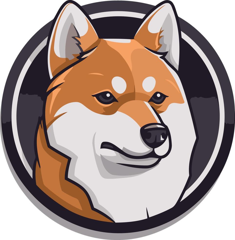 Close Up Portrait of a Shiba Inu Dog vector