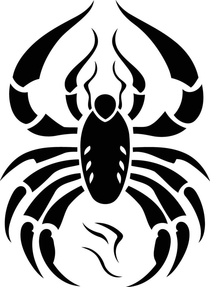 Bold tribal scorpion design, perfect for tattoos, logos, and more vector