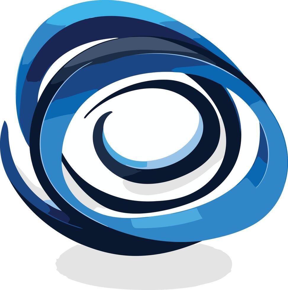 Abstract Blue and Black Swirling Design vector