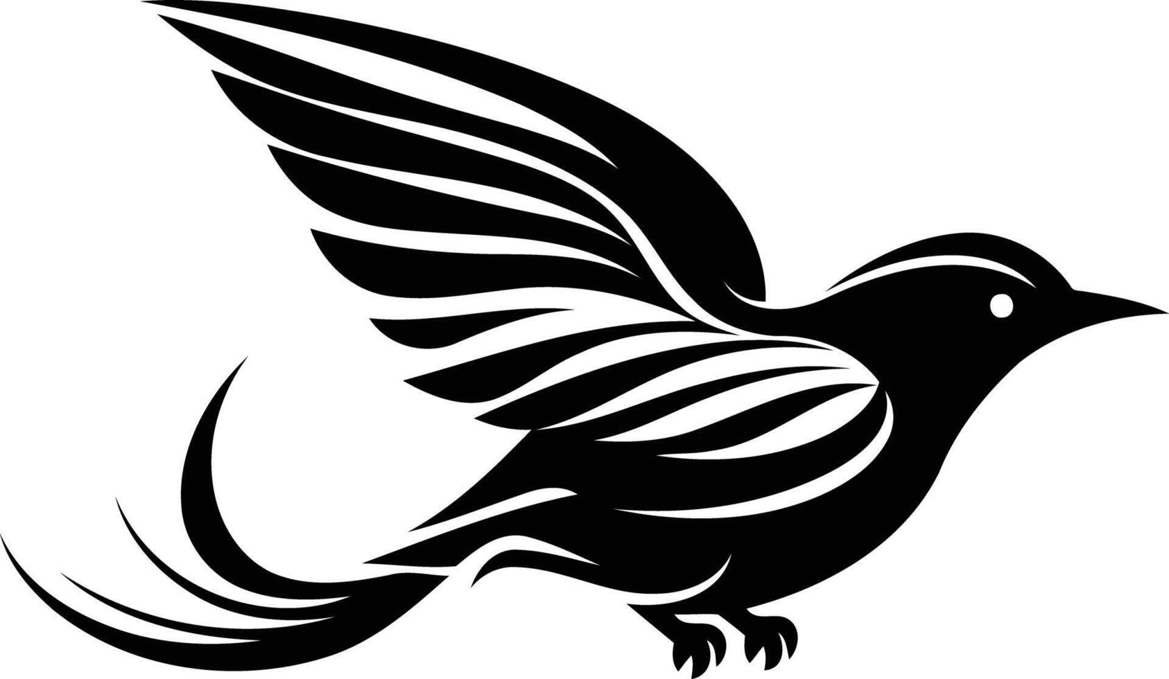 Stylish and elegant black bird silhouette logo design vector