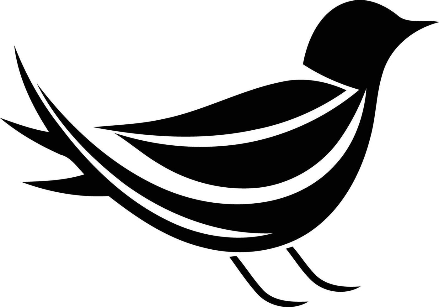 A simple yet striking stylized silhouette of a bird, perfect for logo designs and branding vector